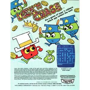 Lock'n Chase Arcade Video Game Flyer Original 1981 Retro Artwork 8.5" x 11"